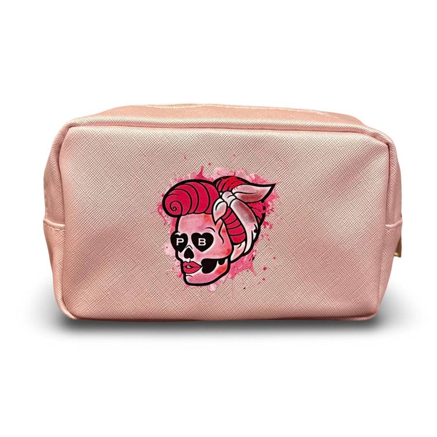 Pink Mini Skull Makeup Bag