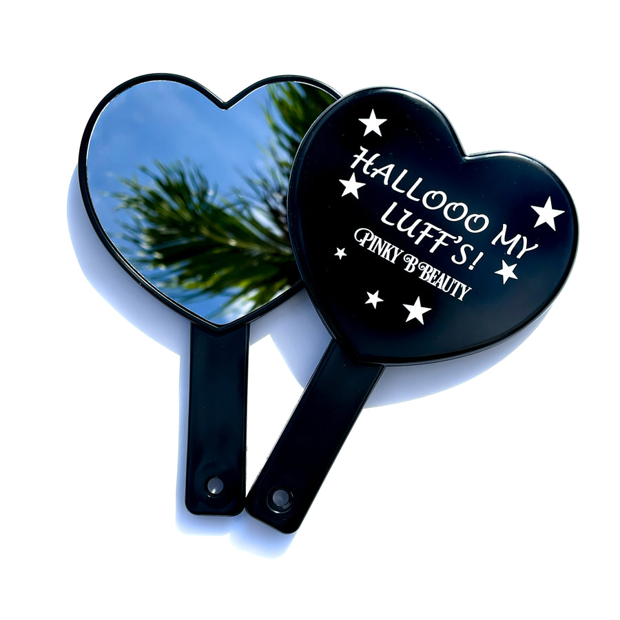 Black Hand Mirror Heart Shape